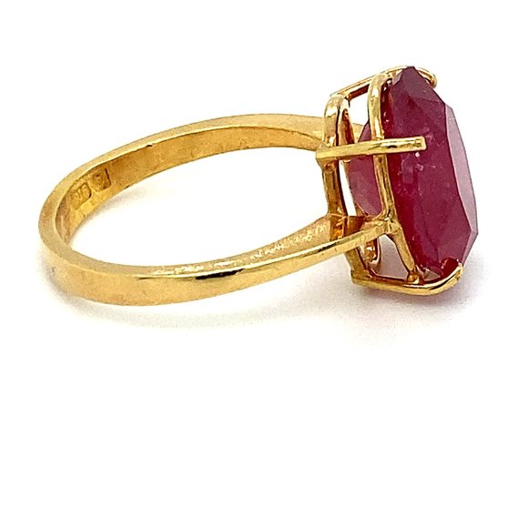 GIA Certified Ruby 7.15ct Solid 22K Gold Ring - Picture 5 of 10